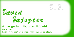 david hajszter business card